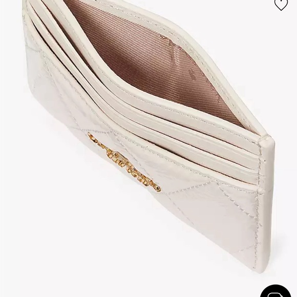 💕🎁 Kate Spade Glimmer Quilted Patent Leather Boxed Crossbody Set in parchment - Picture 7 of 15